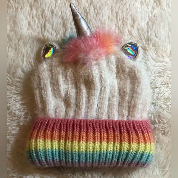 The Children's Place Other - Unicorn Winter Girls Hat S/M (4-7)